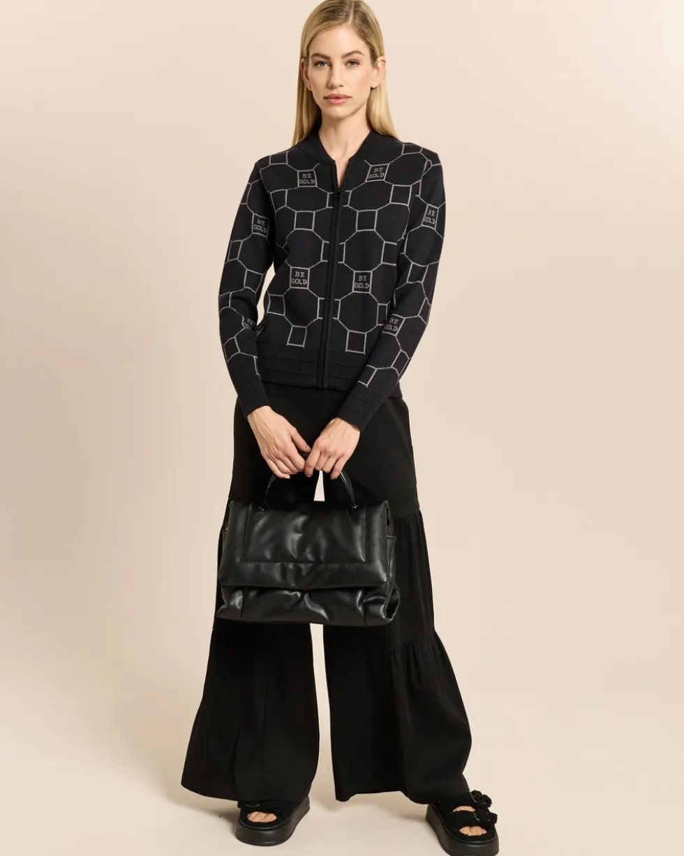 Strickblouson mit Jacquard