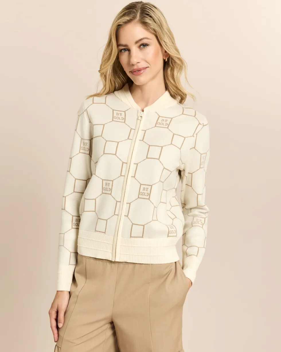 Strickblouson mit Jacquard
