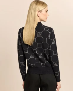 Strickblouson mit Jacquard