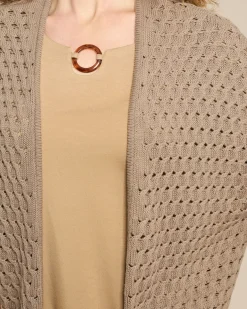Strickcardigan mit Zopf-Ajour-Muster