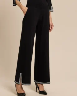 Strickhose mit Glanzstreifen