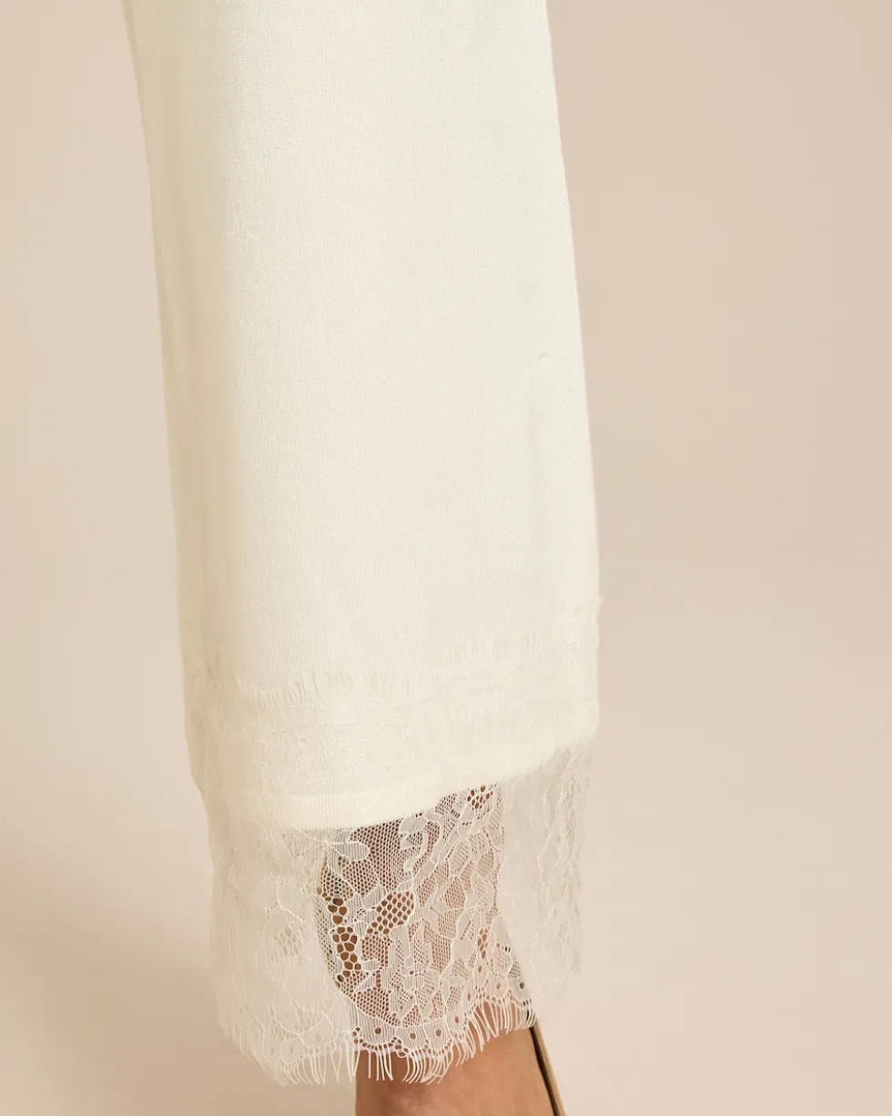 7/8 Strickhose mit Spitzensaum