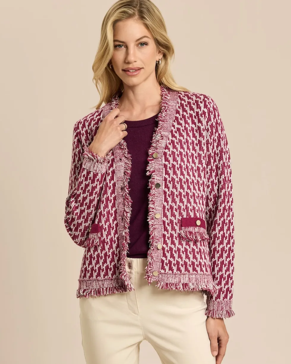 Strickjacke Bi-Color Intarsien-Strick
