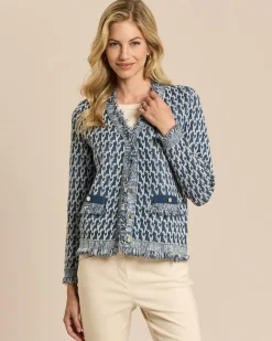 Strickjacke Bi-Color Intarsien-Strick