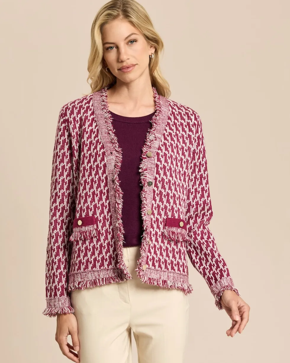 Strickjacke Bi-Color Intarsien-Strick