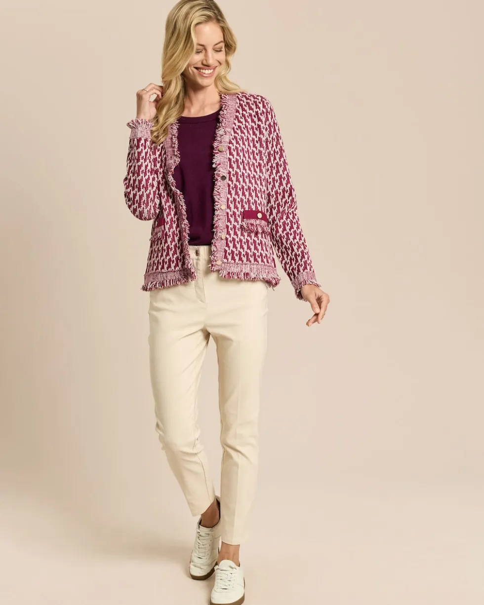 Strickjacke Bi-Color Intarsien-Strick