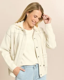 Strickjacke mit abnehmbarer Kapuze