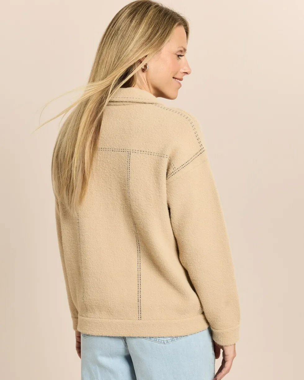 Strickjacke mit abnehmbarer Kapuze