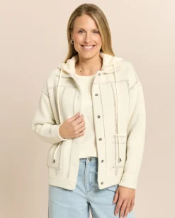 Strickjacke mit abnehmbarer Kapuze
