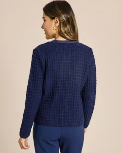 Strickjacke mit Kontrastblende