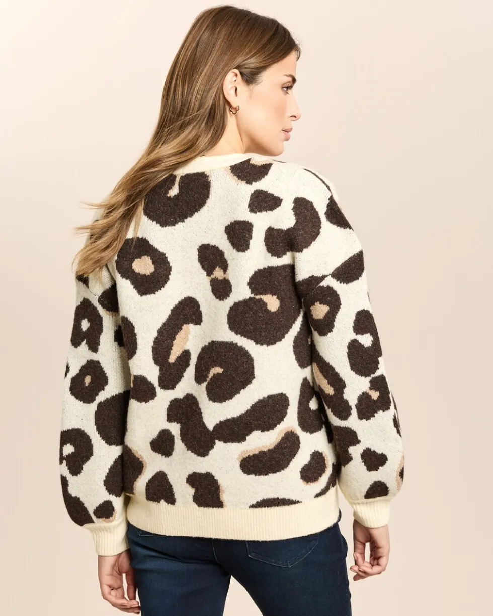 Strickjacke mit Leojacquard
