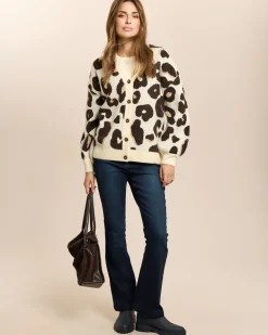Strickjacke mit Leojacquard
