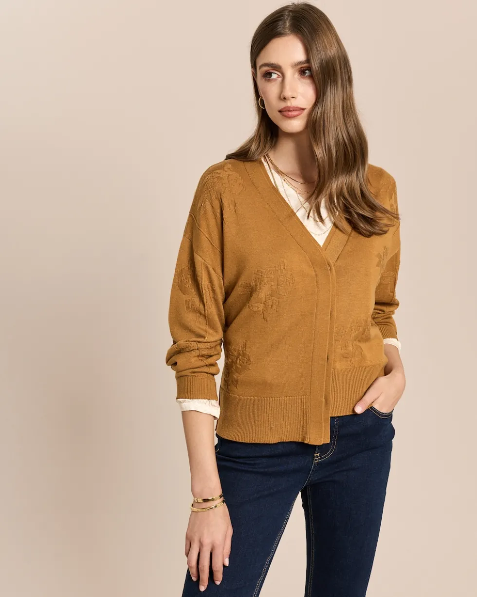 Strickjacke mit Logo-Jacquard