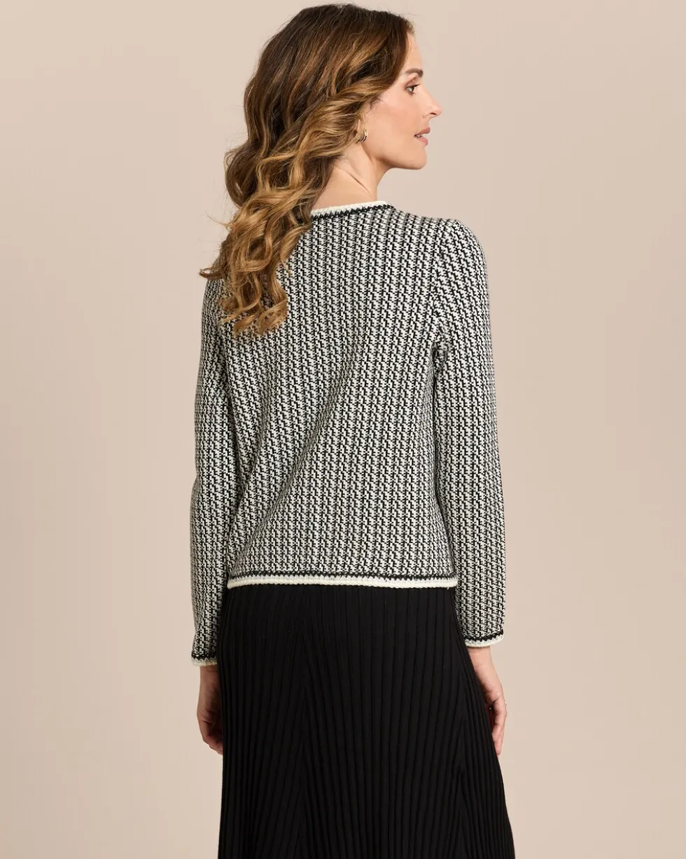 Strickjacke mit Perlendeko