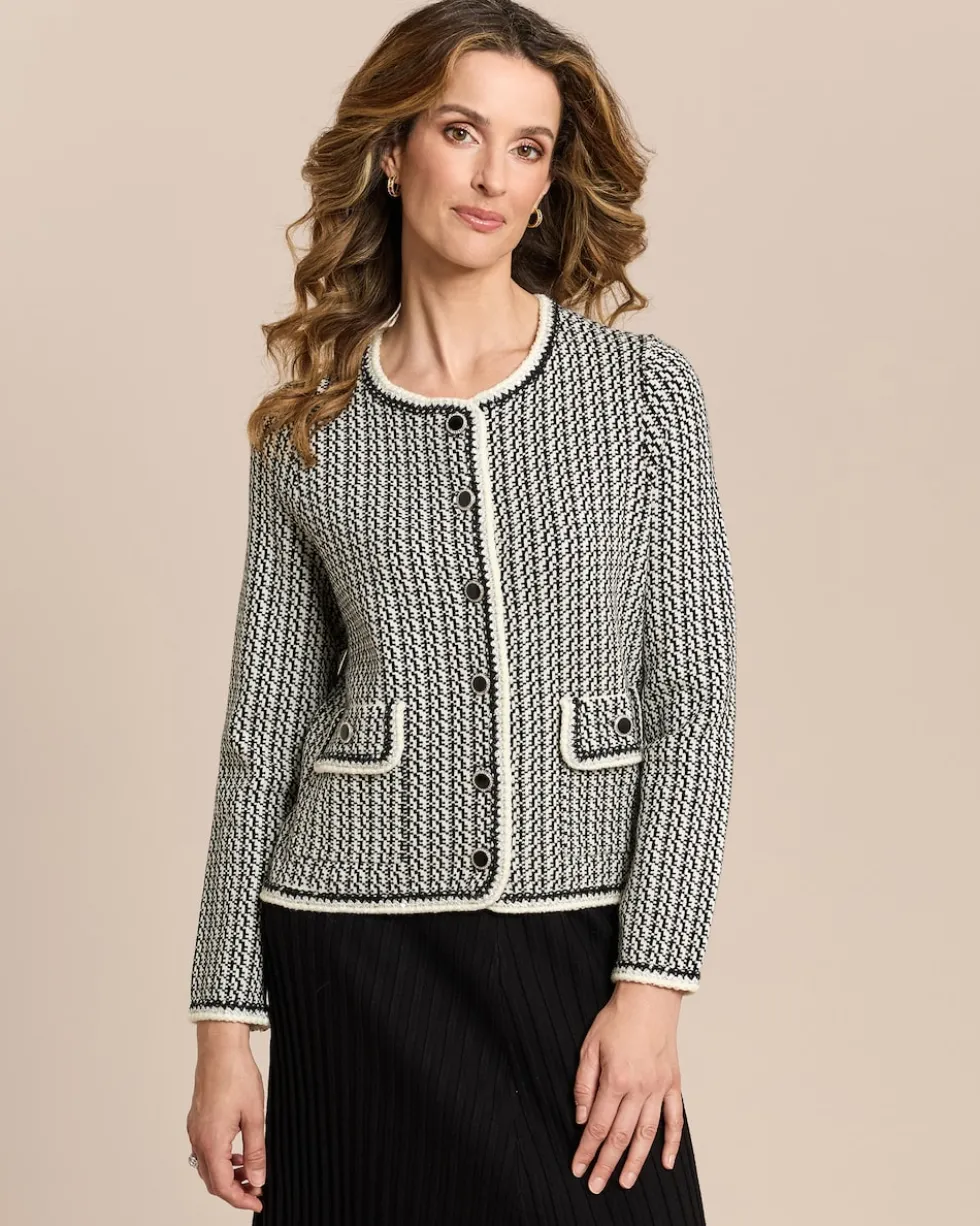 Strickjacke mit Perlendeko