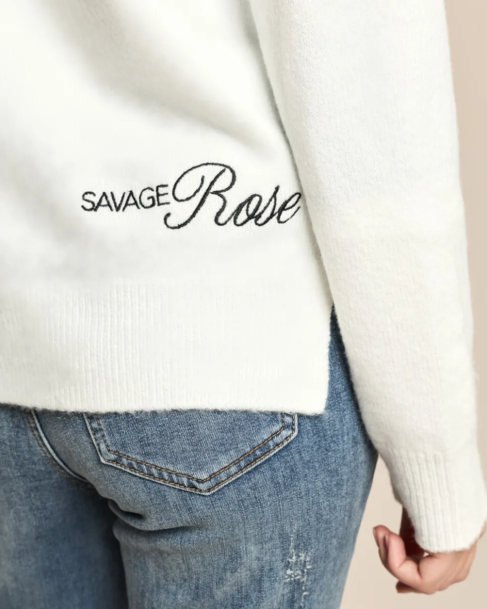 Strickjacke mit Schriftzug