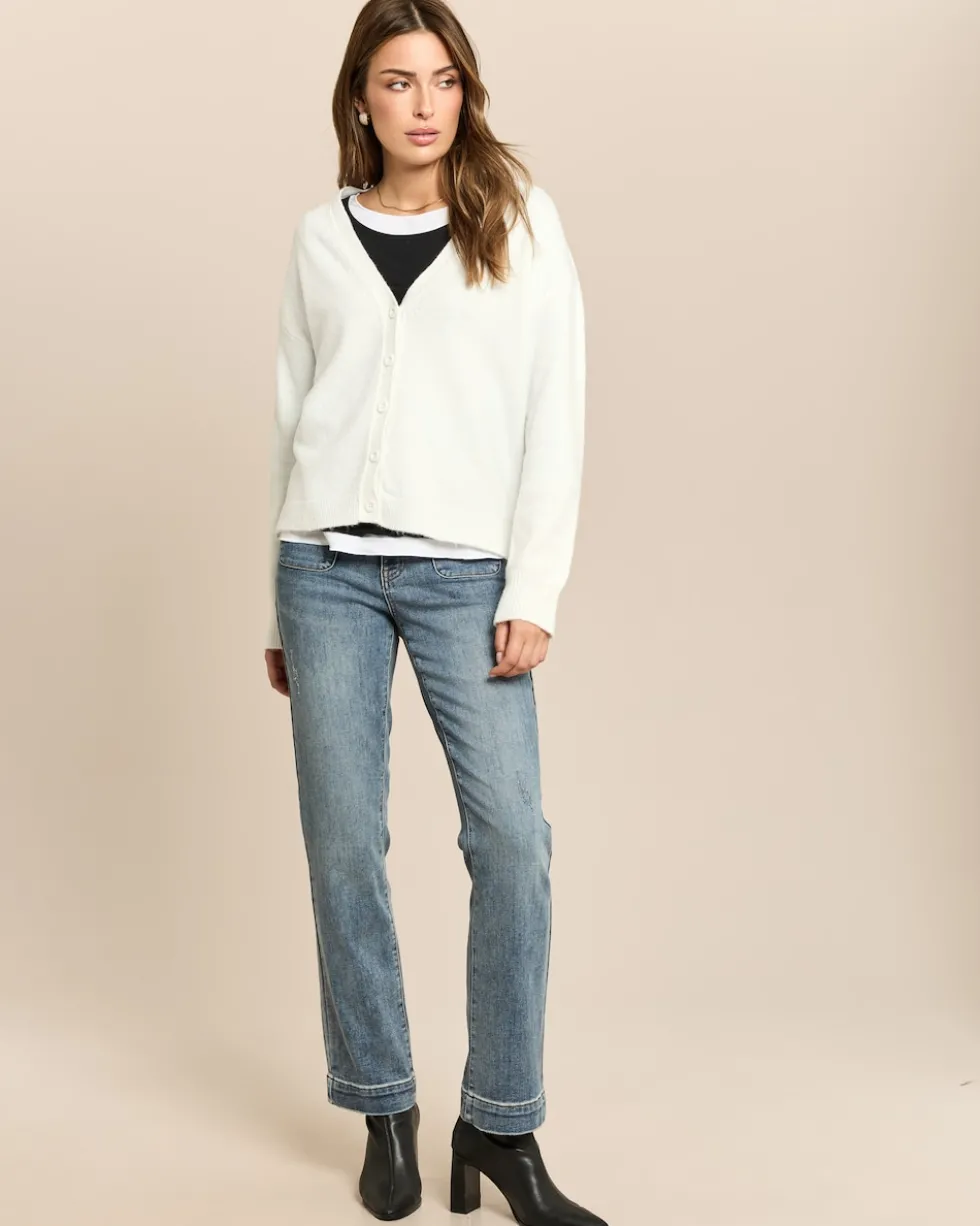 Strickjacke mit Schriftzug