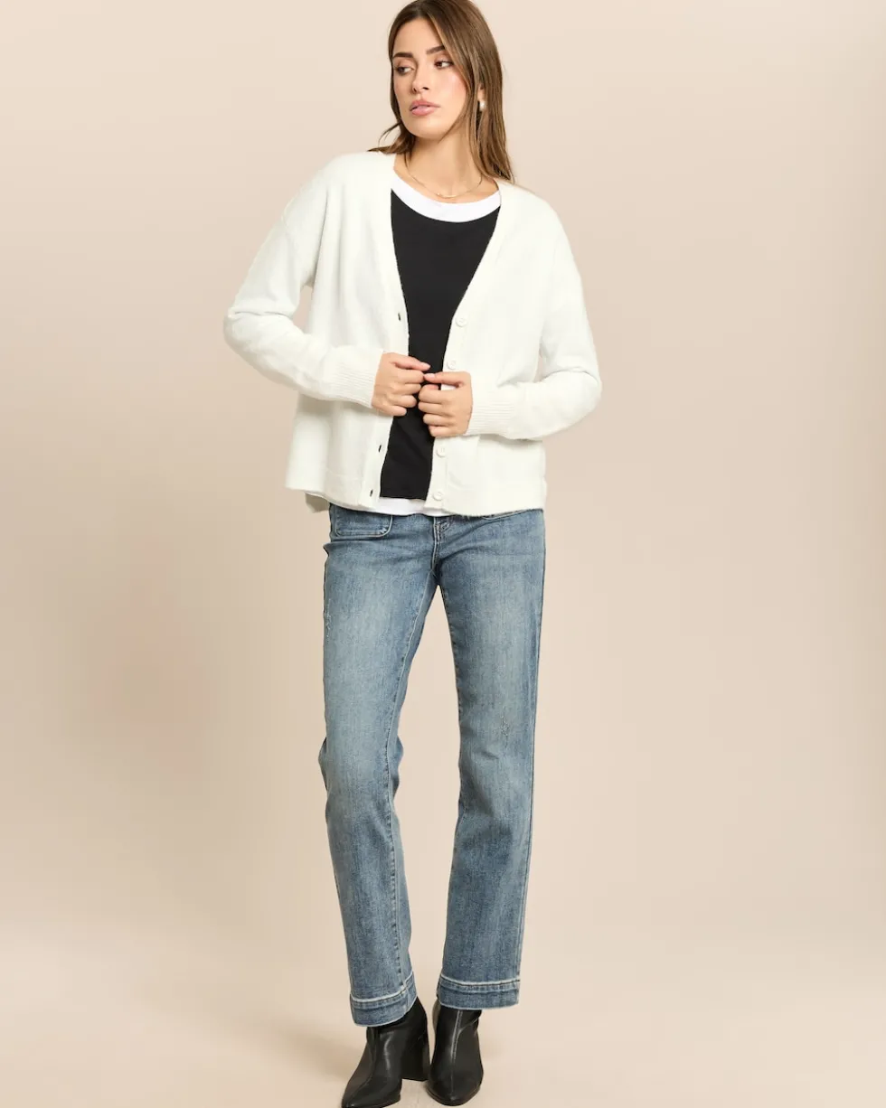 Strickjacke mit Schriftzug