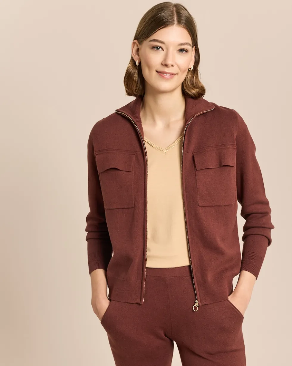 Strickjacke mit Zipper