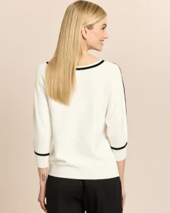 Strickpullover mit Kontrastdetails