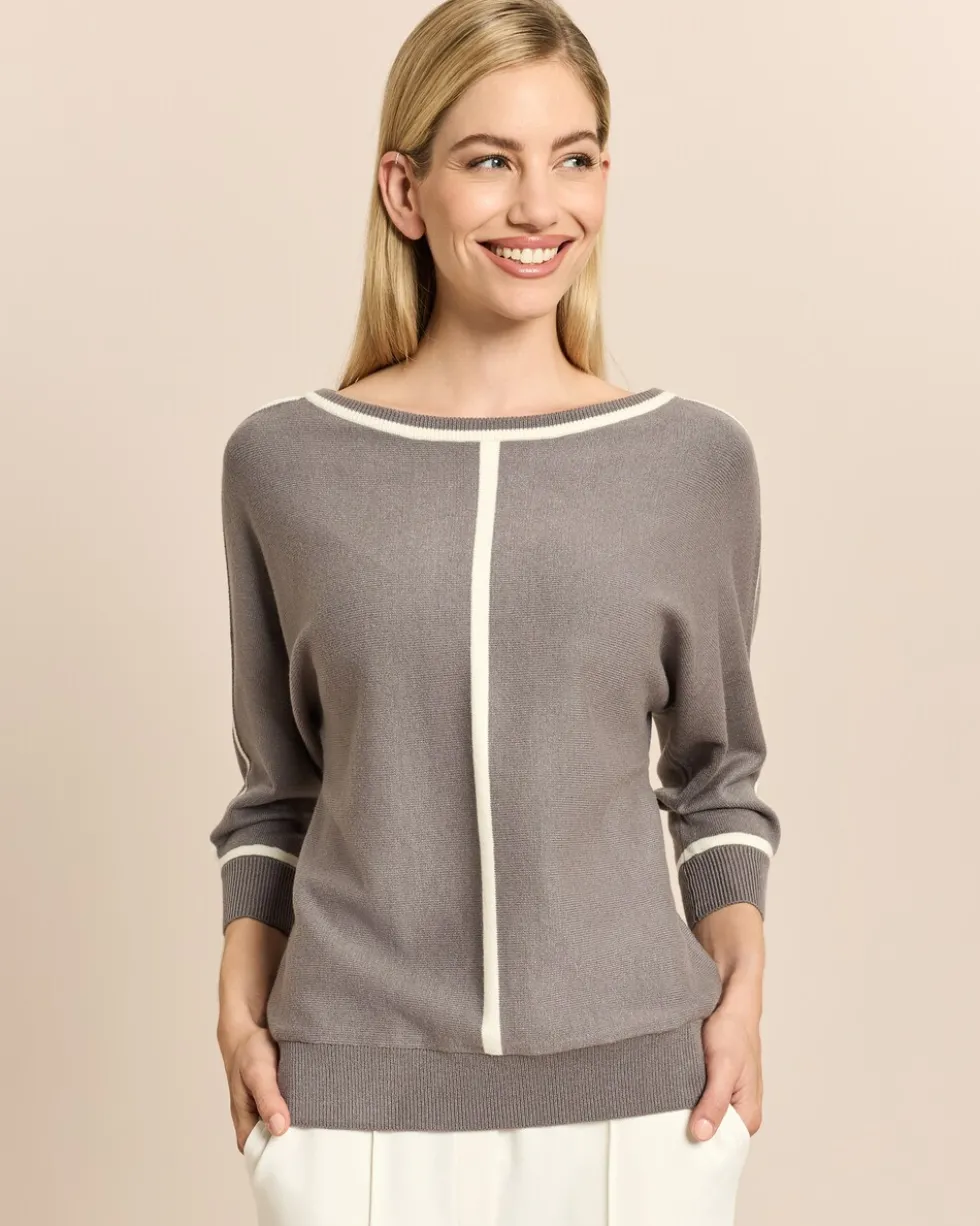 Strickpullover mit Kontrastdetails