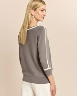 Strickpullover mit Kontrastdetails