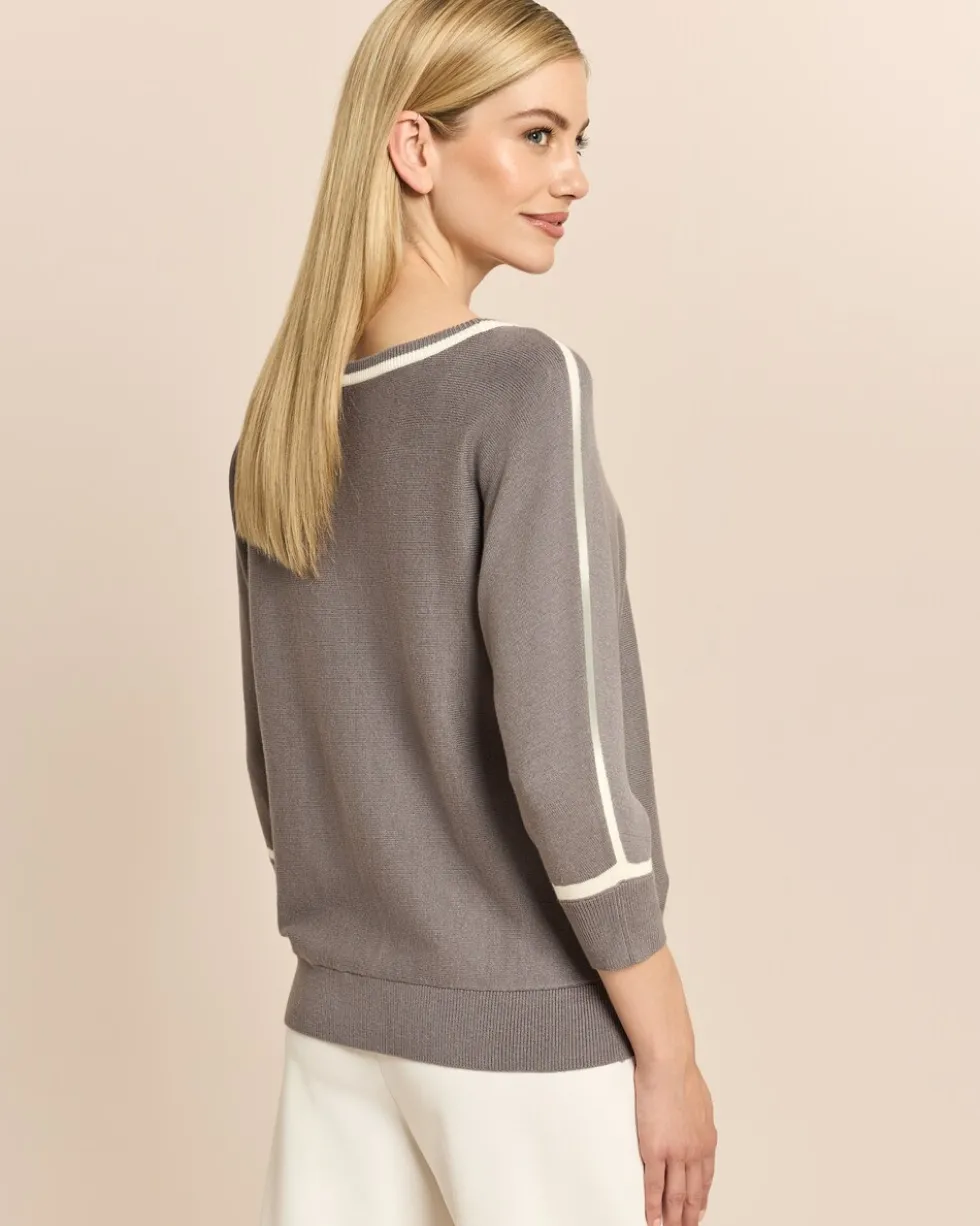Strickpullover mit Kontrastdetails