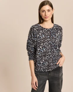 Strickpullover mit Leo Print