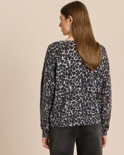 Strickpullover mit Leo Print