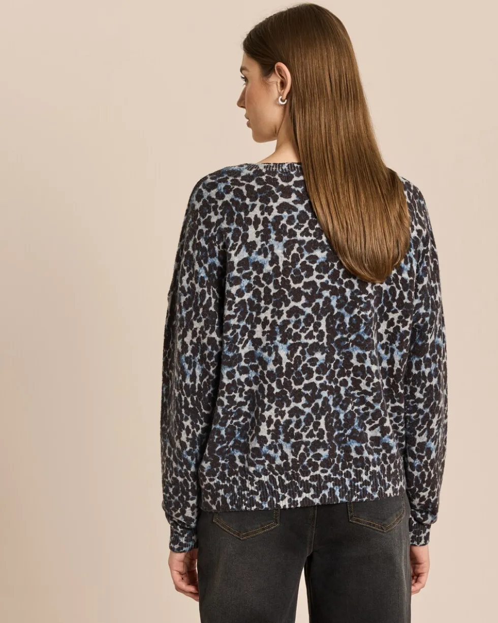 Strickpullover mit Leo Print
