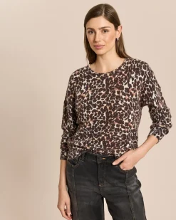 Strickpullover mit Leo Print