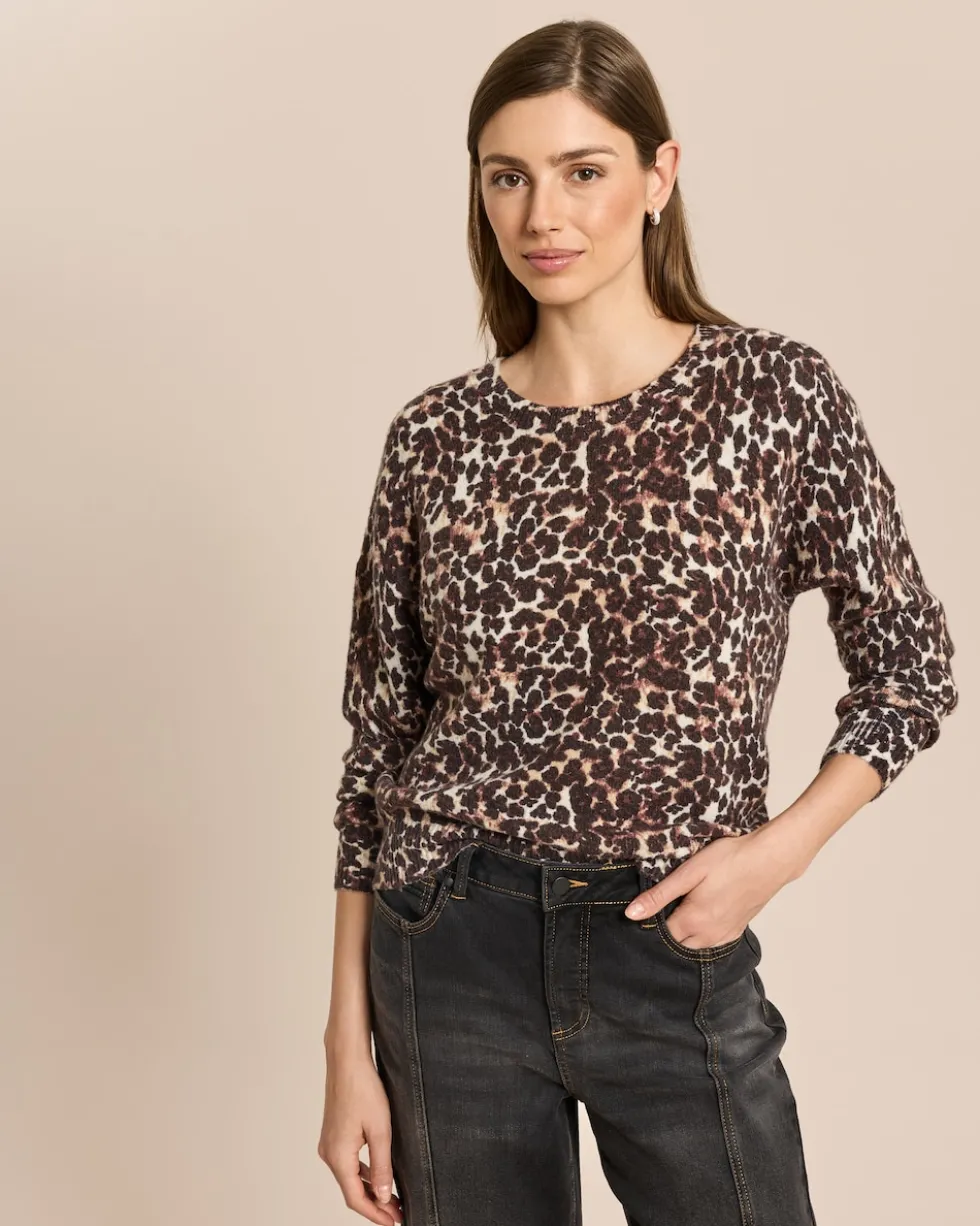 Strickpullover mit Leo Print