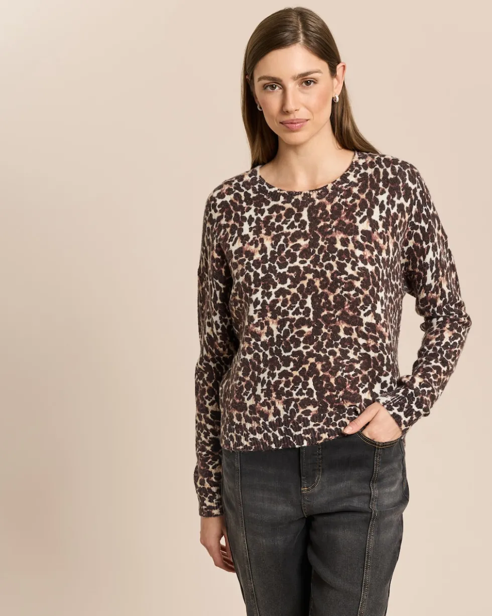 Strickpullover mit Leo Print