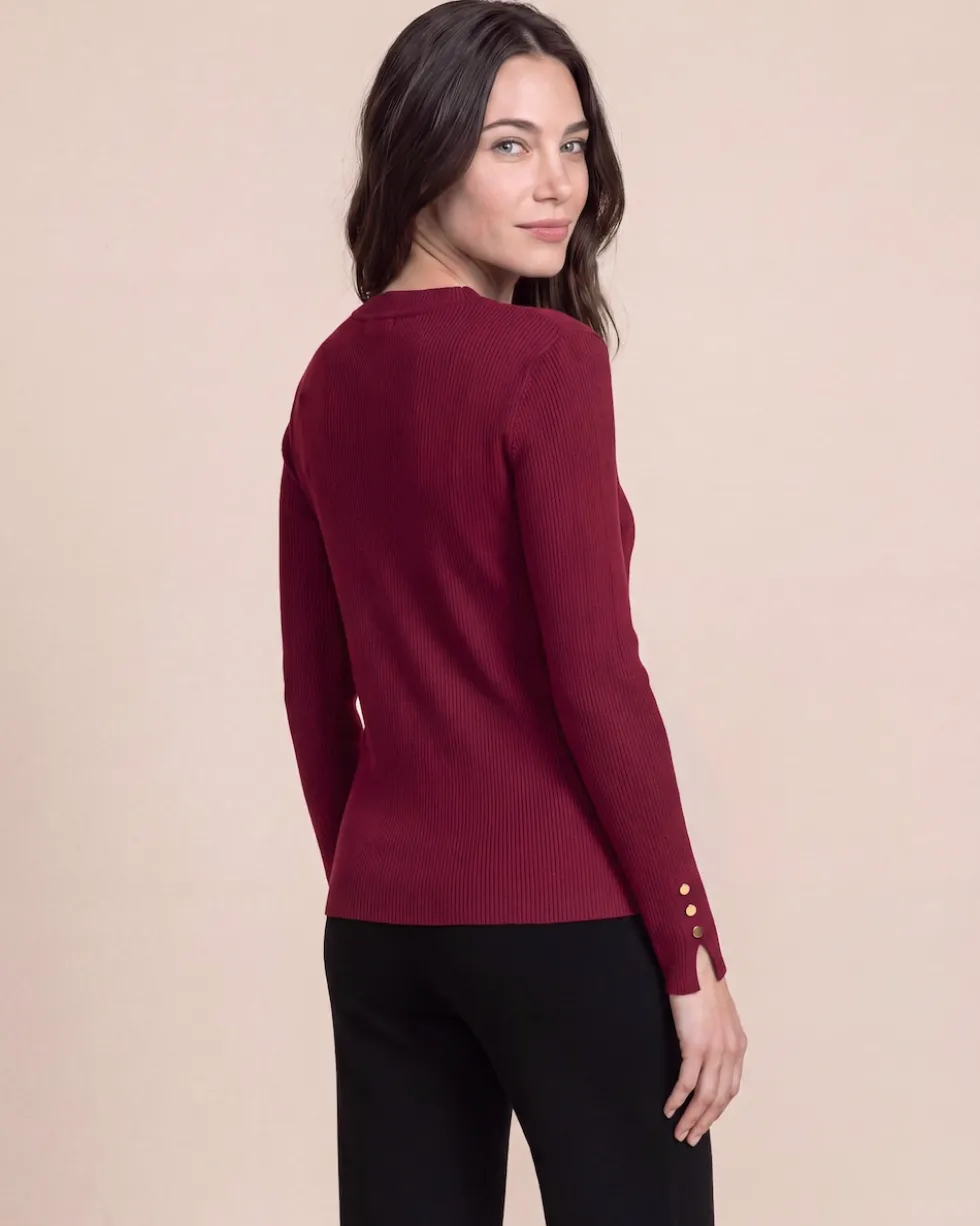 Strickpullover mit Velourslederimitat