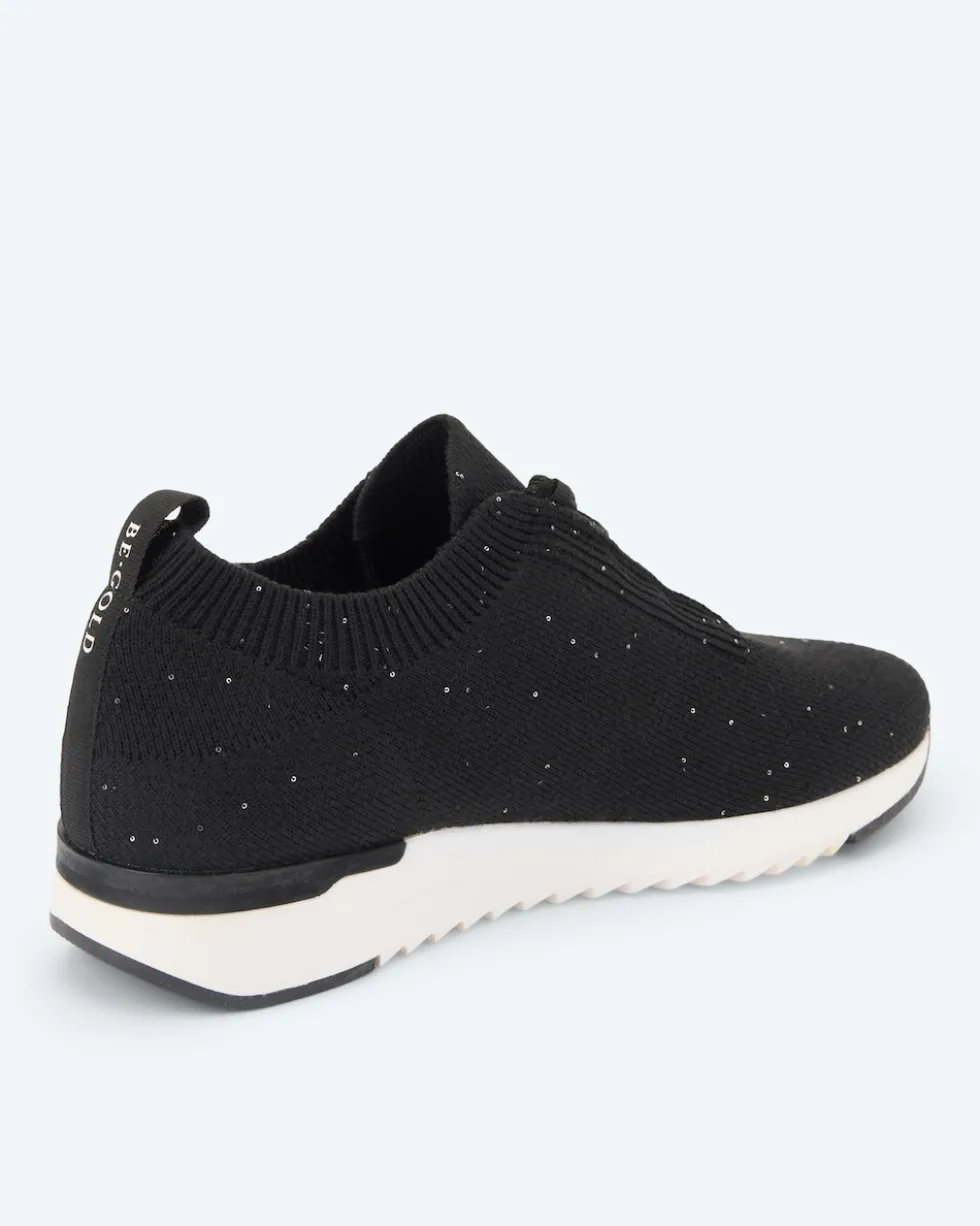 Stricksneaker mit Pailletten