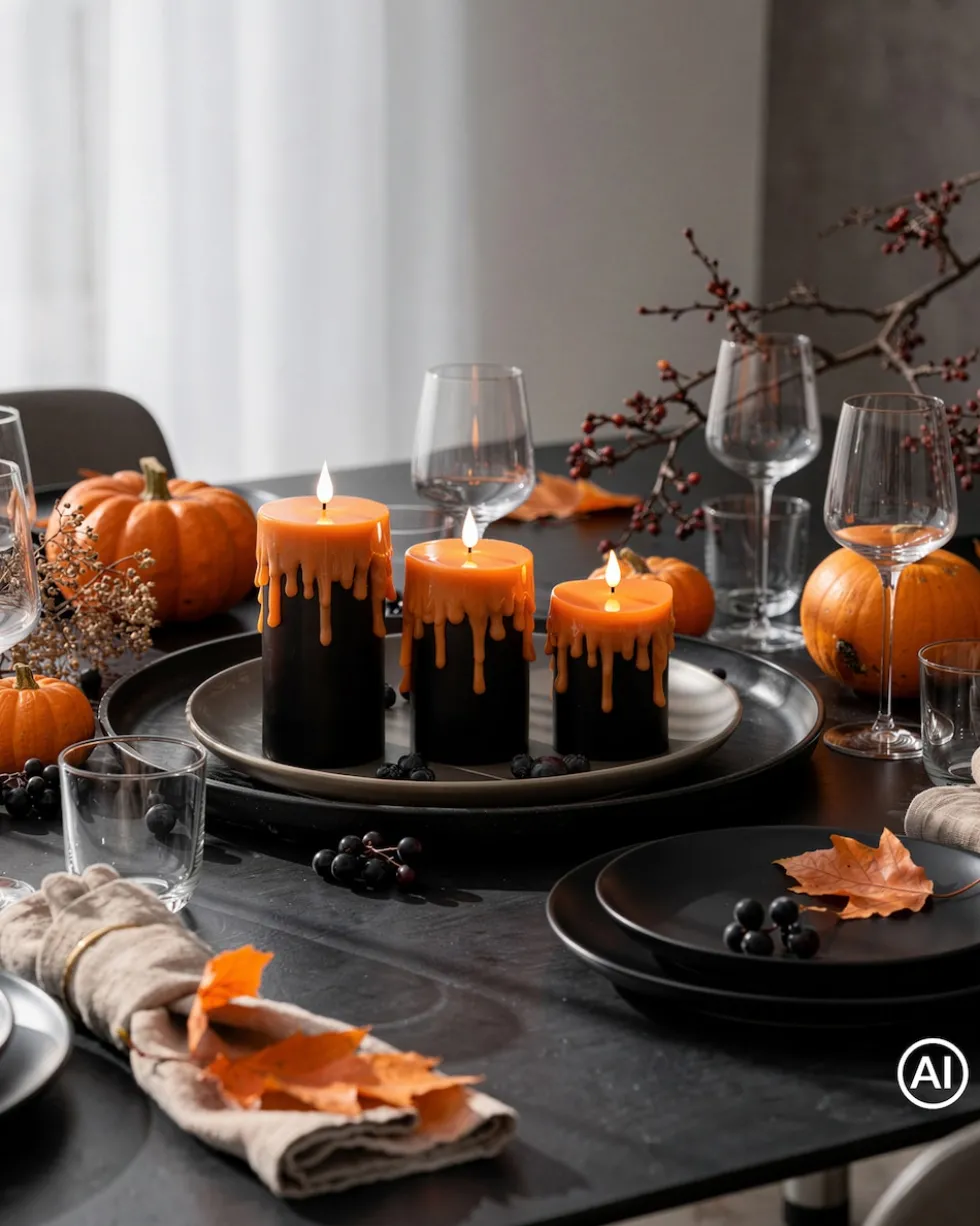 Stumpenkerzen "Halloween", 3tlg.