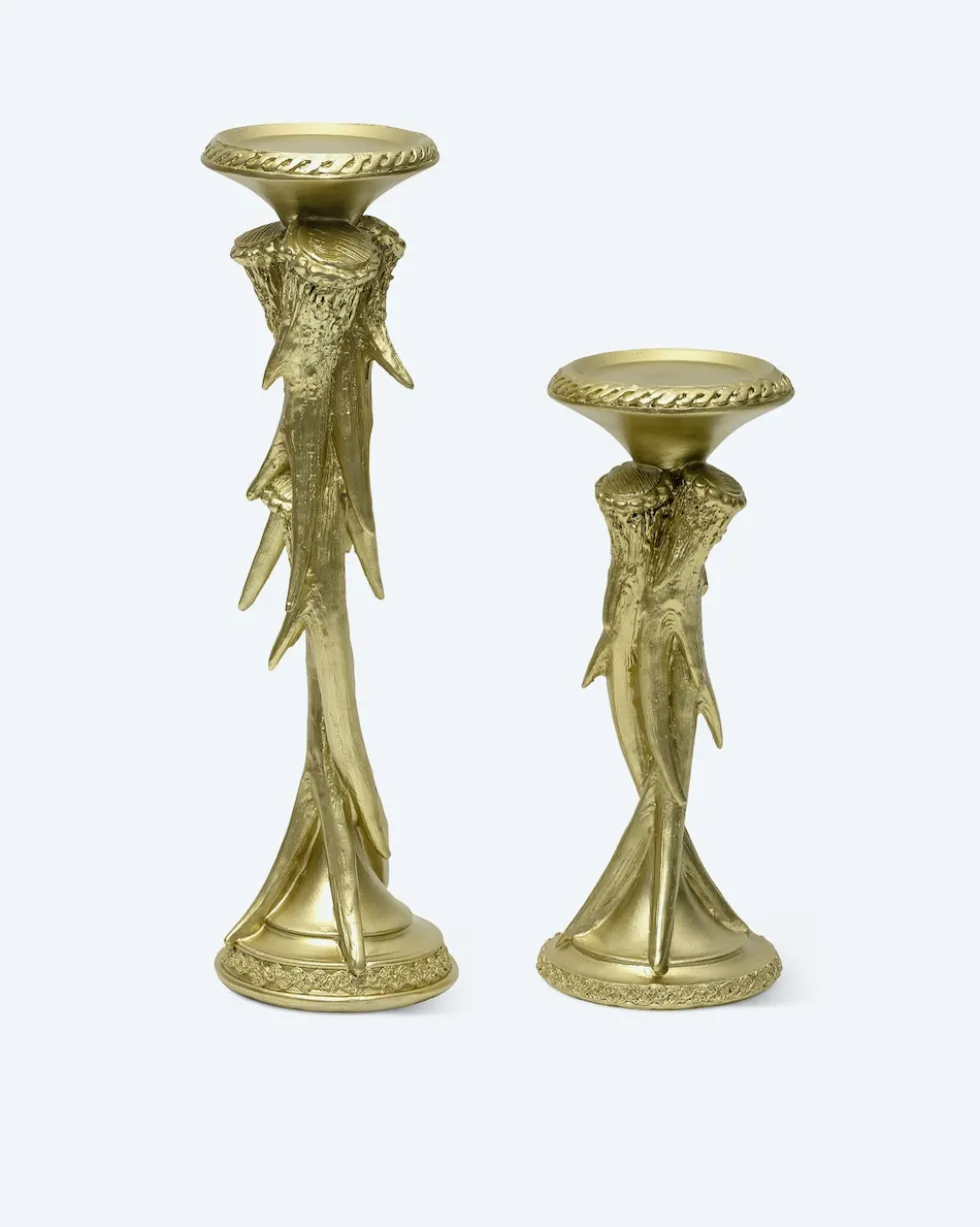 Stumpenkerzenhalter "Geweih", 2tlg.