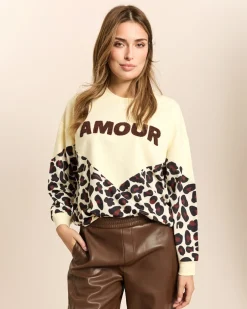 Sweatshirt Amore mit Leo Print
