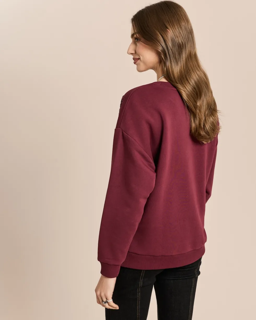 Sweatshirt mit Paillettendekoration