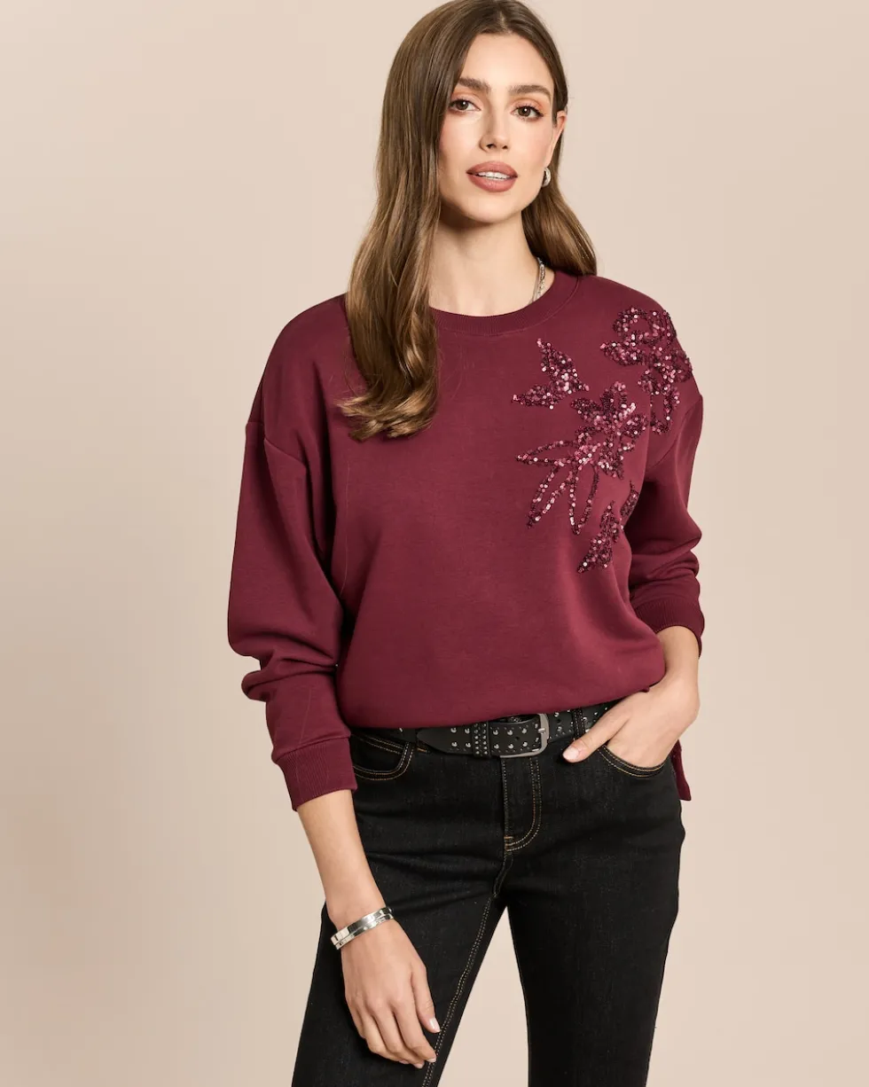 Sweatshirt mit Paillettendekoration