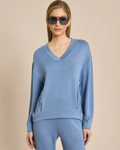 Sweatshirt mit V-Ausschnitt