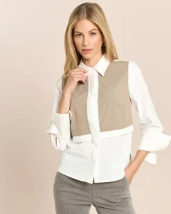 Techno-Stretch Bluse mit Double Layer