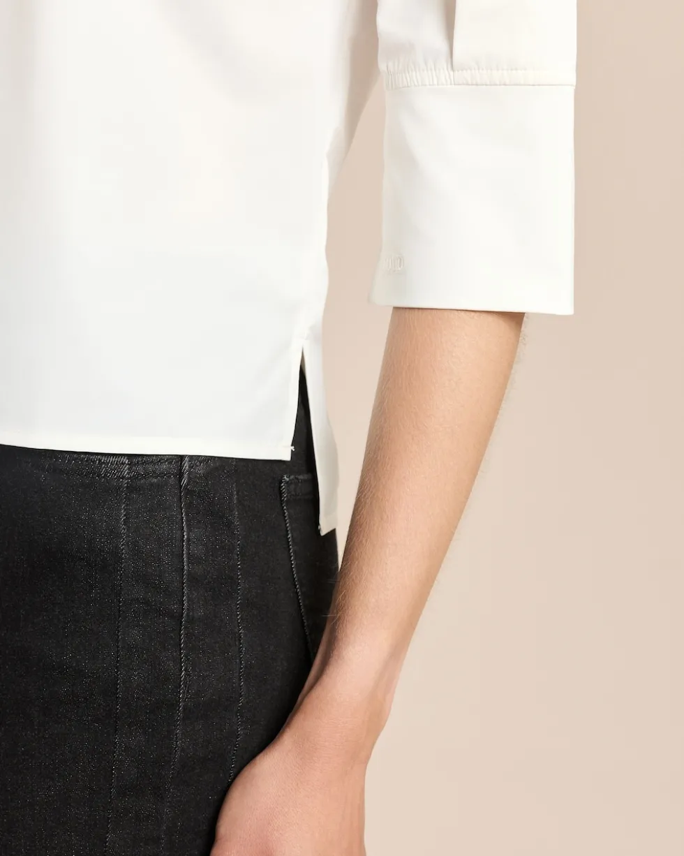 Techno-Stretch Bluse mit Stehkragen