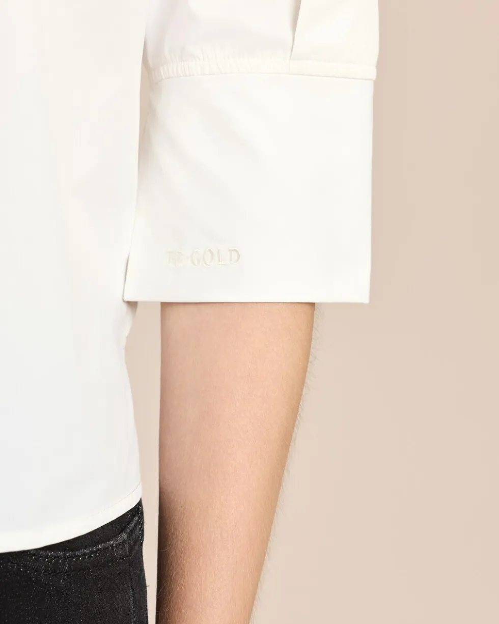 Techno-Stretch Bluse mit Stehkragen