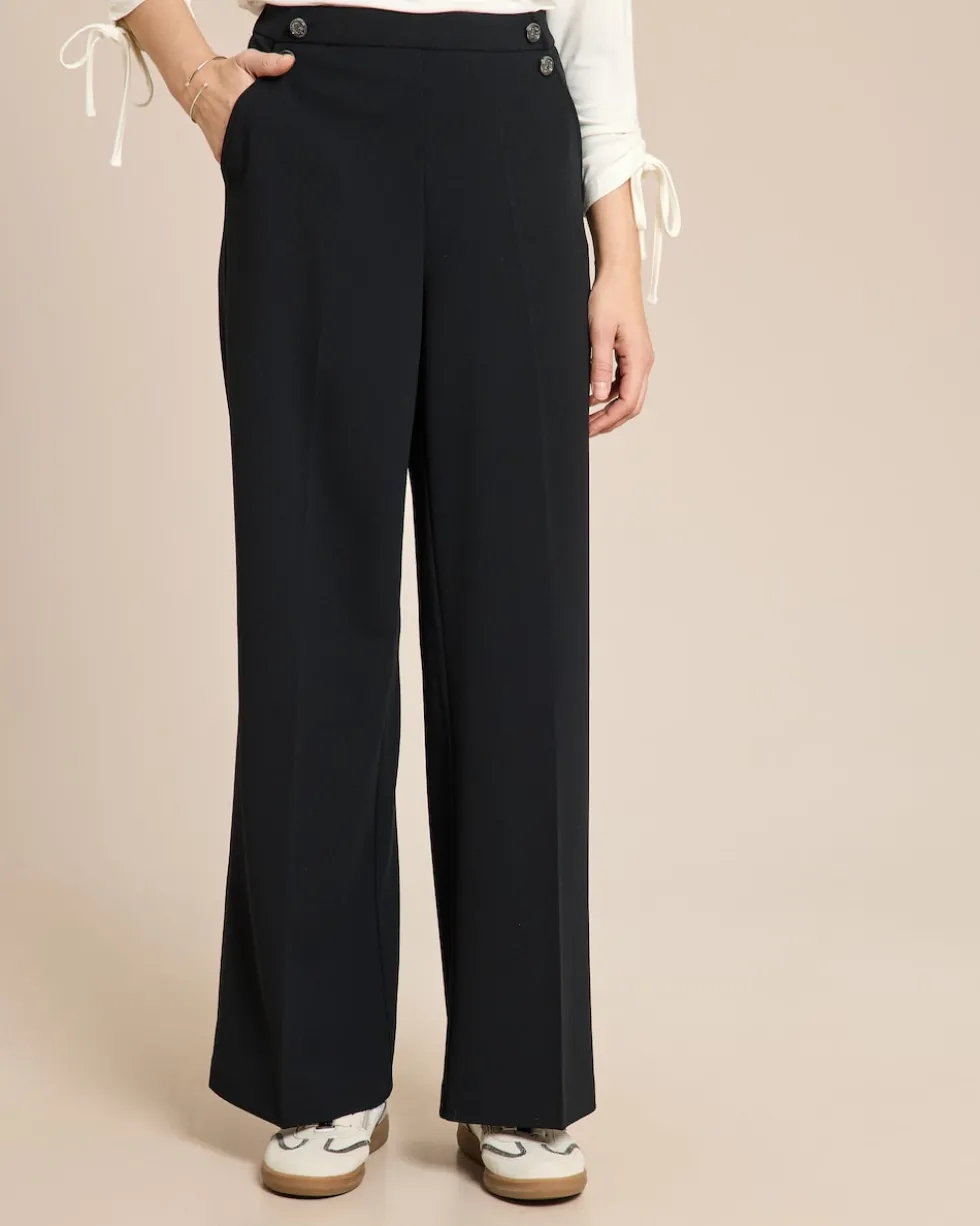 Techno Stretch Hose mit Knopfdetail