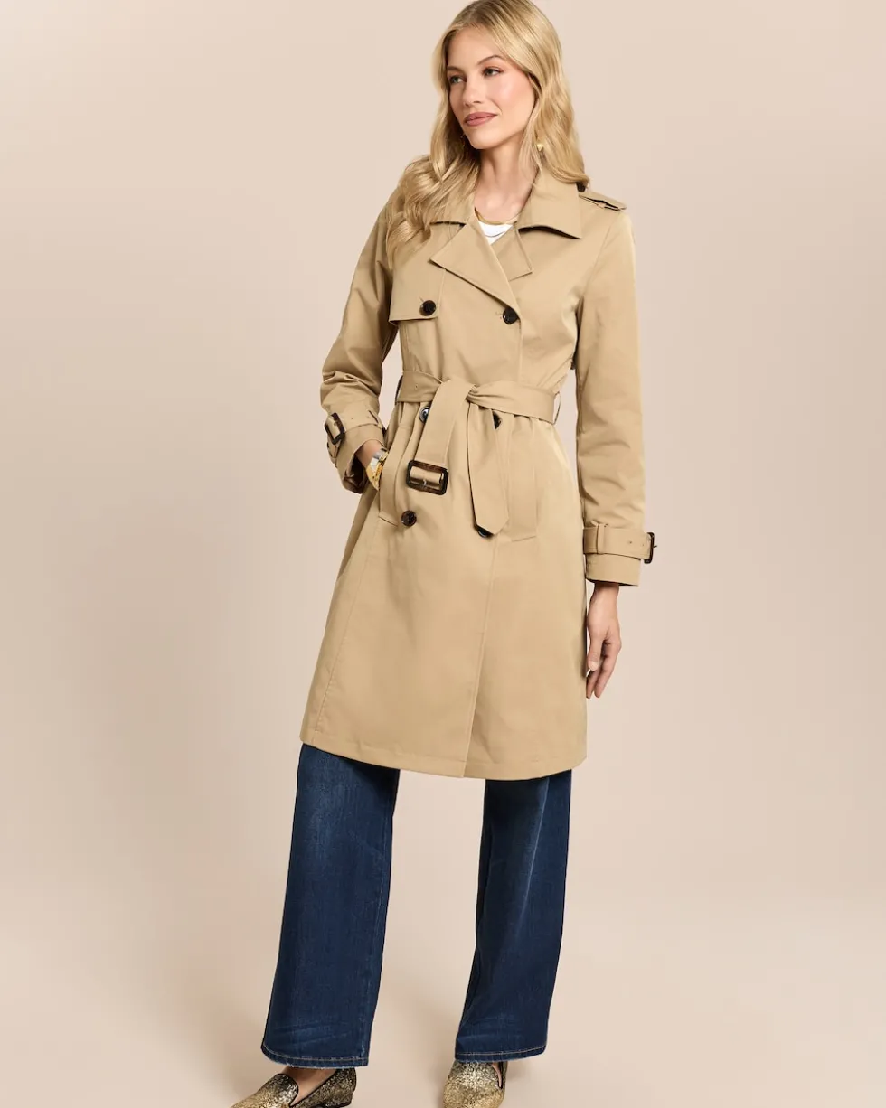Trenchcoat mit Stickmotiv