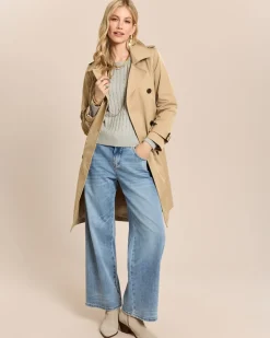 Trenchcoat mit Stickmotiv