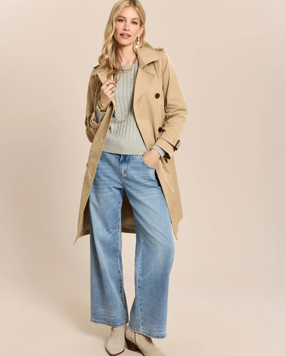 Trenchcoat mit Stickmotiv