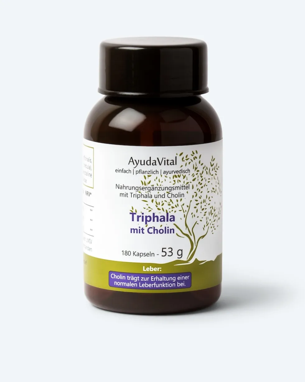 Triphala (Dreifrucht) mit Cholin, 180 Kps.