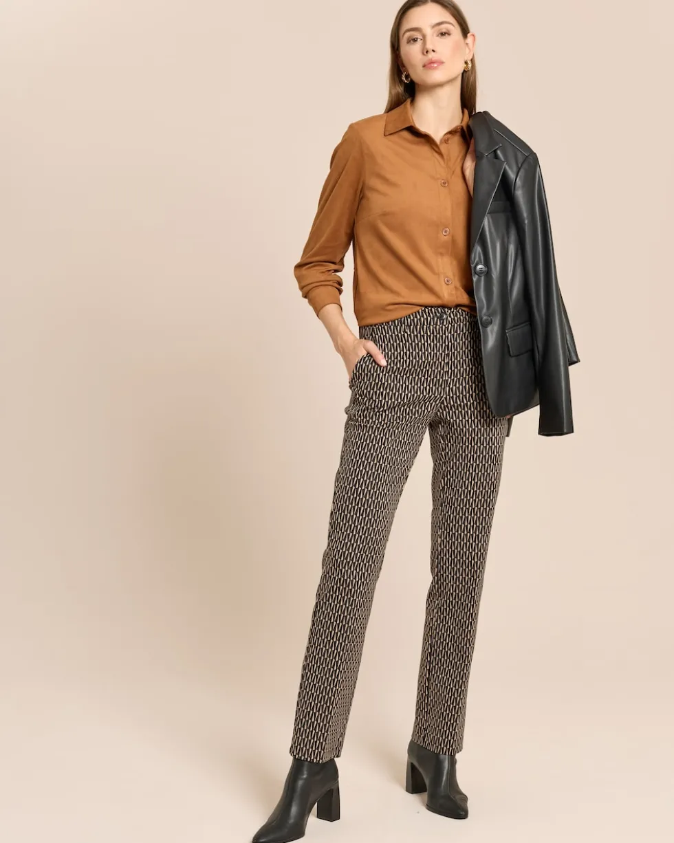 Velourslederimitat Bluse
